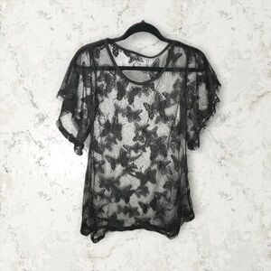 Butterfly Sheer Mesh Top